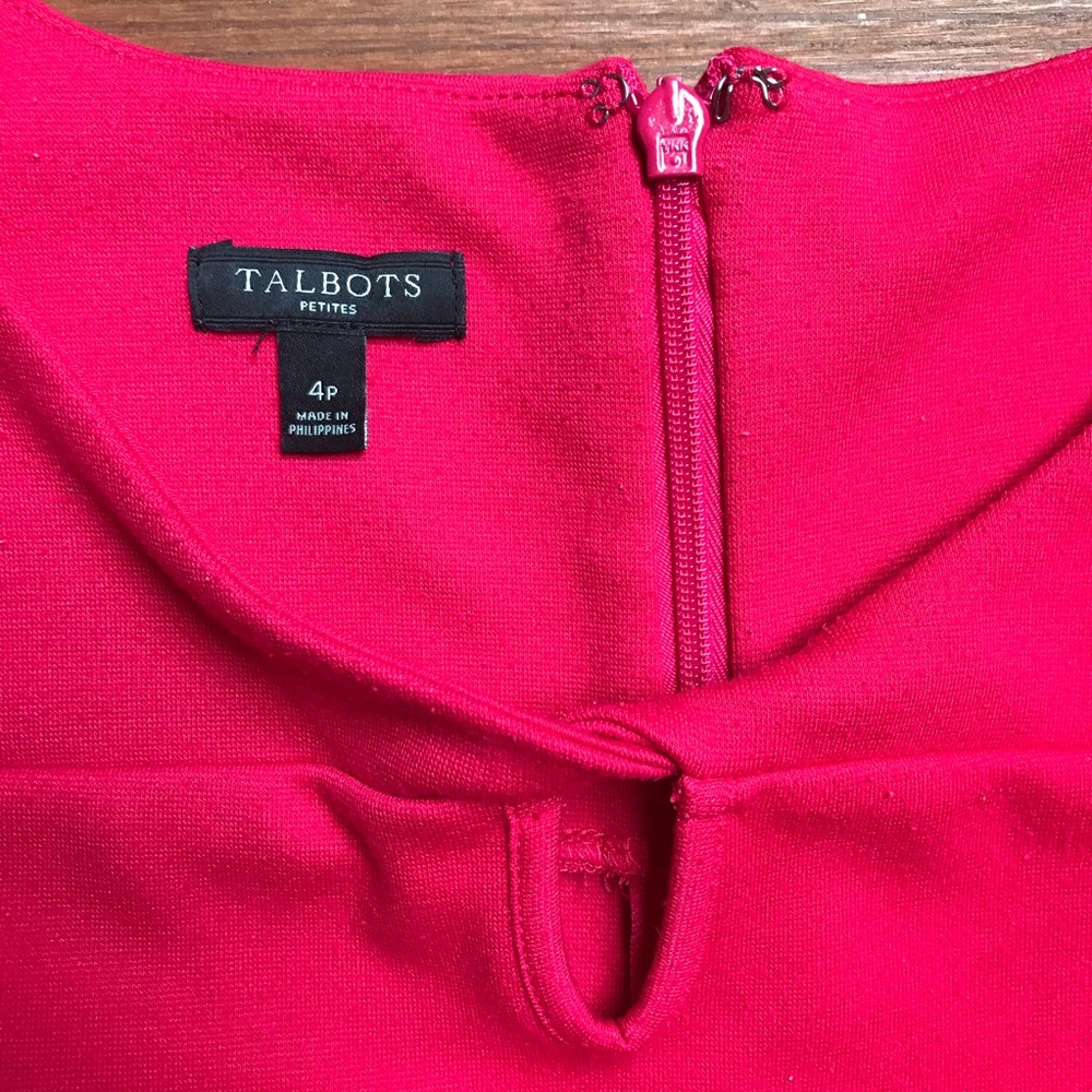 Talbots Red Sheath Dress, EUC, 4P - Picture 5 of 15